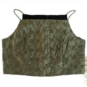 Vintage Y2K Satin Floral Crop Top